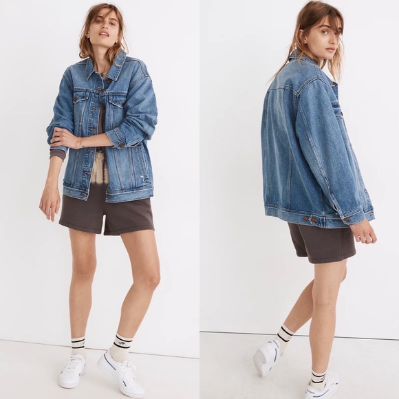 Madewell The Oversized Trucker Jean Jacket in Hunton Wash